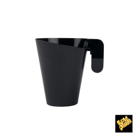 Plastic beker "Design" zwart 155ml (12 stuks) 