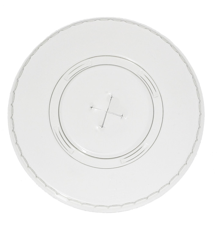 Plastic Deksel met kruis PET Plat Ø9,3cm Plastic Deksel met kruis PET Plat Ø9,3cm
