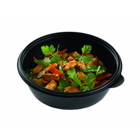 Plastic deli Container PP zwart 250ml Ø13cm (500 stuks)