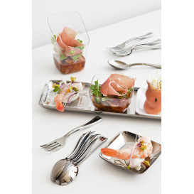 Plastic PS thee lepel gemetalliseerd 13 cm (100 stuks) 