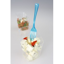 Plastic vork Premium turkoois 19cm (10 stuks) 