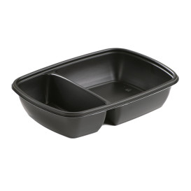 Plastic deli Container PP 2C zwart 900ml 23x16,5x5cm 