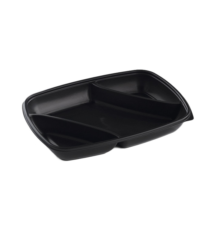 Plastic deli Container PP 3C zwart 975ml 28x20x4cm Plastic deli Container PP 3C zwart 975ml 28x20x4cm