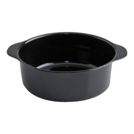 Plastic Pot PS met handgrepen zwart 52ml 