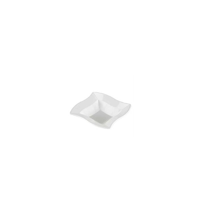 Plastic kom PS Vierkant "Ondas" wit 18x18cm Plastic kom PS Vierkant "Ondas" wit 18x18cm