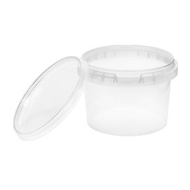 Plastic deli Container met Plastic Deksel PP Onbreekbaar 280 ml Ø9,5 (475 stuks)