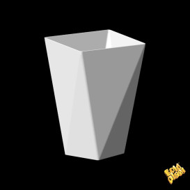 Plastic PS proefbeker "Diamond" wit 150 ml (240 stuks)