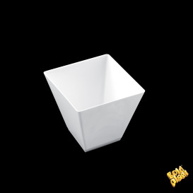 Plastic PS proefbeker "Rhombus" wit 95 ml (25 stuks) 