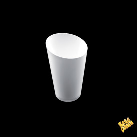 Plastic PS proefbeker Kegel vormig hoog wit 70 ml (25 stuks) 