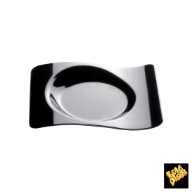 Proeving Plastic bord PS "voorma" zwart 8x6,6cm (500 stuks)