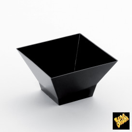 Proeving plastic kom PS "Pagoda" zwart 350ml (12 stuks) 