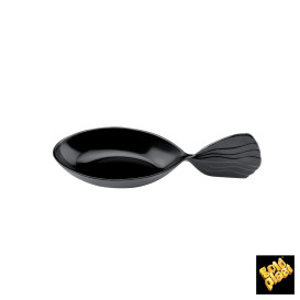 Proeving lepel PS "Fish" zwart 12 cm (30 stuks) 