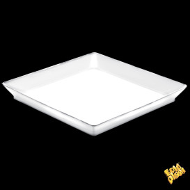 Proeving dienblad PS medium maat wit 13x13 cm (12 stuks) 