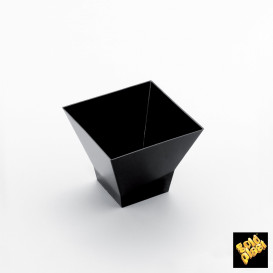 Plastic PS proefbeker "Pagoda" zwart 120ml (500 stuks)