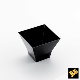 Plastic PS proefbeker "Pagoda" zwart 65ml (25 stuks) 