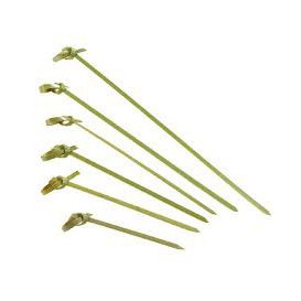 Bamboe vleespennen Strik Design Naturel groen 18cm (200 stuks) 