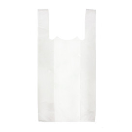 Plastic T-shirt tas wit 25x30cm 