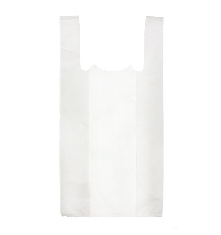 Plastic T-shirt tas wit 25x30cm 