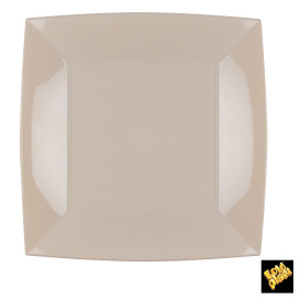 Plastic bord Plat beige "Nice" PP 23 cm (300 stuks)