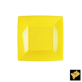 Plastic bord Plat geel "Nice" PP 18 cm (25 stuks) 