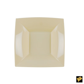 Plastic bord Diep crème "Nice" PP 18cm (300 stuks)