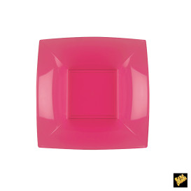 Plastic bord Diep fuchsia "Nice" PP 18 cm (25 stuks) 