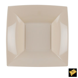 Plastic bord Diep beige "Nice" PP 18 cm (300 stuks)