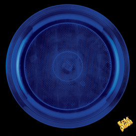 Plastic bord blauw "Rond vormig" PP Ø29 cm (300 stuks)