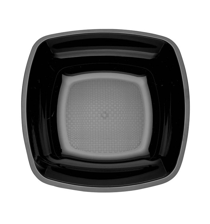 Plastic bord Diep zwart Vierkant PS 18 cm (300 stuks) Plastic bord Diep zwart Vierkant PS 18 cm (300 stuks)