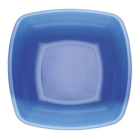 Plastic bord Diep blauw Vierkant PS 18 cm (25 stuks) 