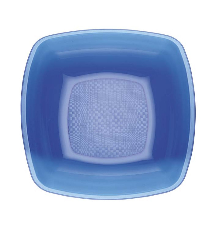 Plastic bord Diep blauw Vierkant PS 18 cm (300 stuks)