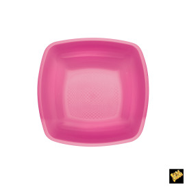 Plastic bord Diep fuchsia Vierkant PP 18 cm (300 stuks)