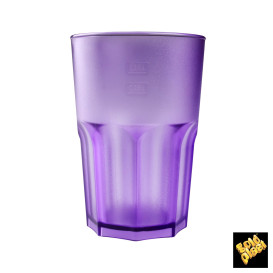 Plastic glas SAN Herbruikbaar "Frost" lila 400 ml (5 stuks) 