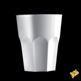 Plastic glas SAN Herbruikbaar "Rox" wit 300ml (120 stuks)