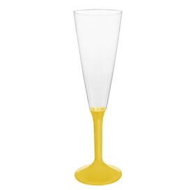 Plastic stam fluitglas Mousserende Wijn geel 160ml 2P (20 stuks)