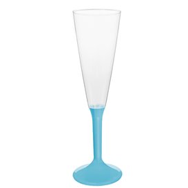 Plastic stam fluitglas Mousserende Wijn turkoois 160ml 2P (200 stuks)