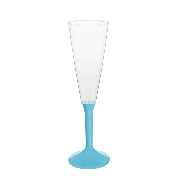 Plastic stam fluitglas Mousserende Wijn turkoois 160ml 2P (200 stuks) Plastic stam fluitglas Mousserende Wijn turkoois 160ml 2P (200 stuks)