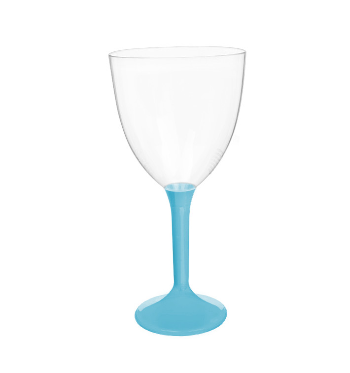 Plastic stamglas wijn turkoois verwijderbare stam 300ml (20 stuks) Plastic stamglas wijn turkoois verwijderbare stam 300ml (20 stuks)