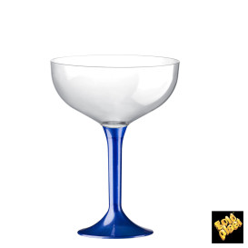 Plastic stam fluitglas blauw parel 200ml 2P (200 stuks)