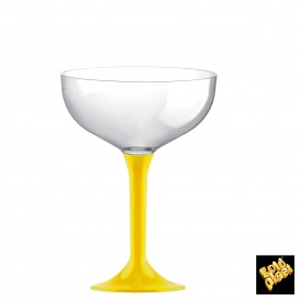 Plastic stam fluitglas geel 200ml 2P (200 stuks)