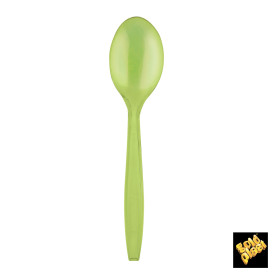 Plastic lepel  PS Premium limoengroen 19cm (1000 stuks)