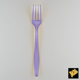 Plastic PS vork Premium lila 19cm (50 stuks) 