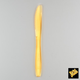 Plastic PS mes  Premium geel 19cm (1000 stuks)