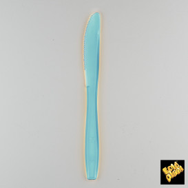 Plastic PS mes  Premium turkoois 19cm (1000 stuks)