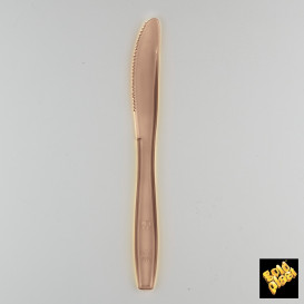 Plastic PS mes  Premium bruin 19cm (50 stuks) 