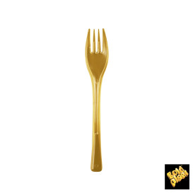 Plastic PS vork "Flen" goud 14cm (50 stuks) 