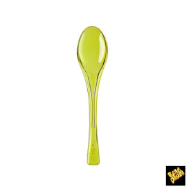 Plastic lepel  PS "Flen" geel transparant14,5cm (50 stuks) 