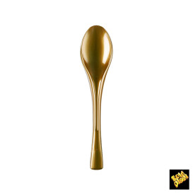 Plastic lepel PS "Flen" goud 14,5cm (3000 stuks)