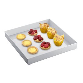 Plastic dienblad wit 30x30cm (9 stuks)