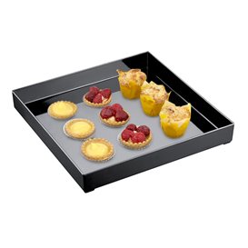 Plastic dienblad zwart 30x30cm (1 stuk) 
